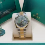 RLX Datejust 36mm 126233 Olive-green Roman Diamond Dial Two-Tone Jubilee Bracelet - Image 9
