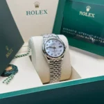 RLX Datejust m278344-0005/0006 Mother-of-Pearl Dial 31mm Domed Diamond Oyster Watch - Image 4