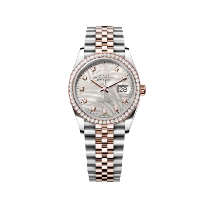 RLX Datejust 36mm 126281 Silver Palm Motif Diamond Dial Oyster Bracelet