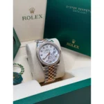 RLX Datejust 36mm 126281 Silver Palm Motif Diamond Dial Oyster Bracelet - Image 4