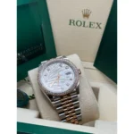 RLX Datejust 36mm 126281 Silver Palm Motif Diamond Dial Oyster Bracelet - Image 6