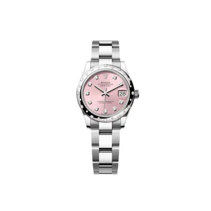RLX Datejust m278344-0033/0034 Pink Dial 31mm Domed Diamond Oyster Watch