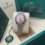RLX Datejust m278344-0033/0034 Pink Dial 31mm Domed Diamond Oyster Watch - Image 16
