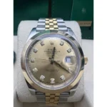 RLX Datejust 41mm 126303 Champagne Diamond Jubilee Steel and Yellow Gold Mens Watch - Image 3