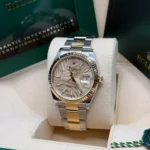 RLX Datejust 36mm 126233 Golden Palm Motif Dial Jubilee Bracelet Watch - Image 11