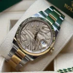 RLX Datejust 36mm 126233 Golden Palm Motif Dial Jubilee Bracelet Watch - Image 13