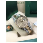 RLX Datejust 36mm 126233 Golden Palm Motif Dial Jubilee Bracelet Watch - Image 5