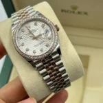 RLX Datejust 36mm 126281 Silver Palm Index Dial Jubilee Bracelet - Image 15
