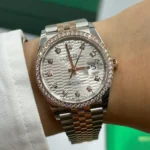 RLX Datejust 36mm 126281 Silver Palm Index Dial Jubilee Bracelet - Image 20