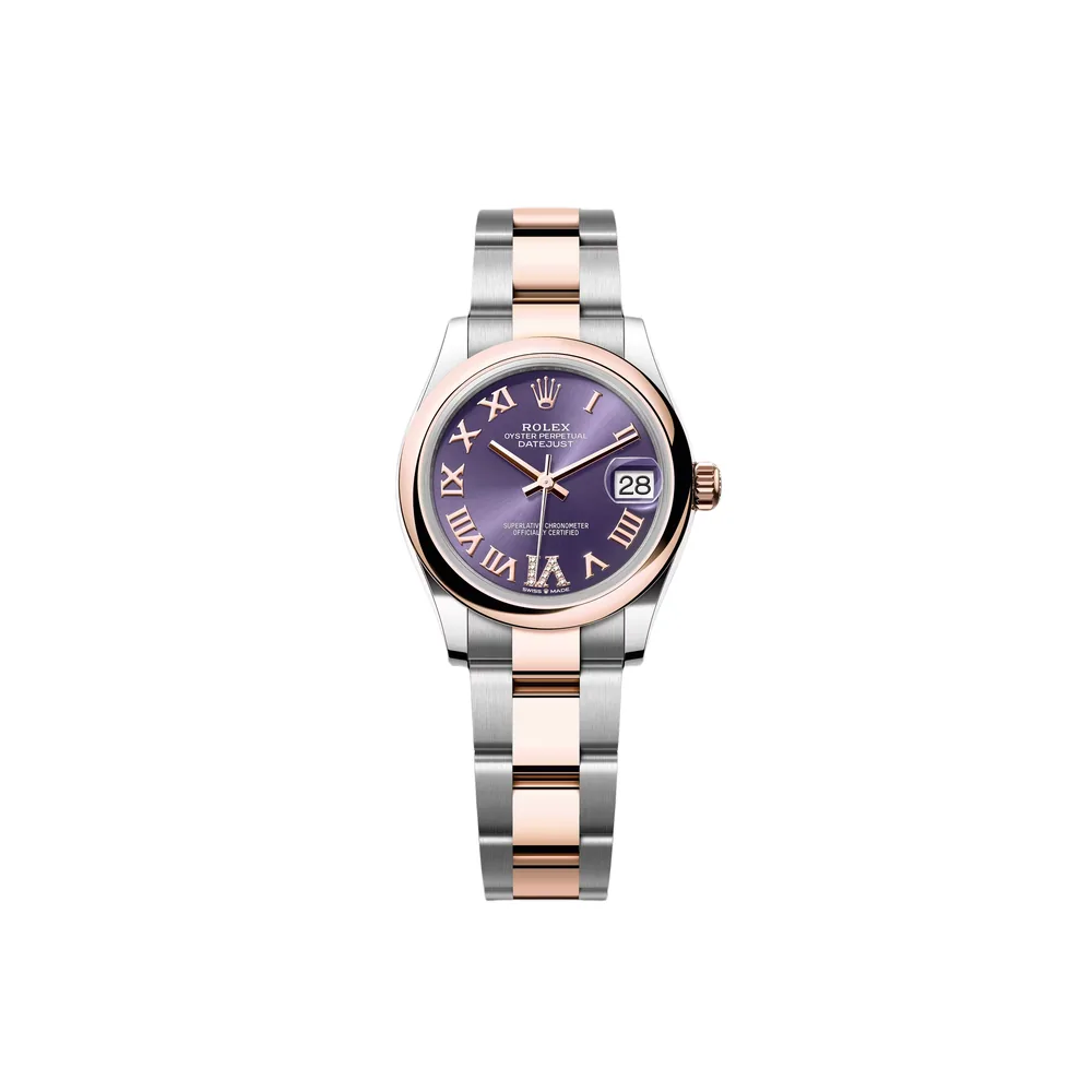 P0594-1 RLX Datejust m278241-0019/0020 Aubergine 31mm Dial Oyster Bracelet Watch - Image 1