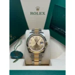 RLX Datejust 41mm Two-Tone Yellow Gold Fluted Bezel Champagne Diamond Dial Oyster - 126333 - Image 7