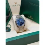 RLX Datejust 41mm 126334 Blue Diamond Oyster Stainless Steel Mens Watch - Image 4