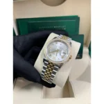 RLX Datejust 36mm 126283 Silver Dial Diamond Bezel Jubilee Bracelet Watch - Image 7