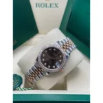 RLX Datejust m278381-0027/0028 Chocolate Diamond 31mm Dial Diamond-Set Bezel and Oyster Bracelet Watch - Image 10