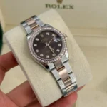 RLX Datejust m278381-0027/0028 Chocolate Diamond 31mm Dial Diamond-Set Bezel and Oyster Bracelet Watch - Image 12