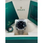 RLX Datejust 41mm 126334 Black Diamond Oyster Stainless Steel Mens Watch - Image 11