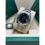 RLX Datejust 41mm 126334 Black Diamond Oyster Stainless Steel Mens Watch - Image 8