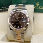 RLX Datejust 41mm 126301 Chocolate Diamond Jubilee Steel and Everose Gold Watch - Image 8