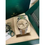 RLX Datejust 36mm 126233 Champagne Palm Motif Diamond Dial and Jubilee Bracelet Watch - Image 4