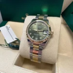 RLX Datejust m278273-0029/0030 31mm Olive Green Dial Stainless Steel and Yellow Gold Oyster Watch - Image 13