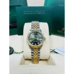 RLX Datejust m278273-0029/0030 31mm Olive Green Dial Stainless Steel and Yellow Gold Oyster Watch - Image 3