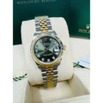 RLX Datejust m278273-0029/0030 31mm Olive Green Dial Stainless Steel and Yellow Gold Oyster Watch - Image 6