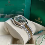 RLX Datejust m278273-0029/0030 31mm Olive Green Dial Stainless Steel and Yellow Gold Oyster Watch - Image 8