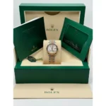 RLX Datejust m278271-0031/0032 Silver Floral Motif 31mm Dial Oyster Bracelet Watch - Image 12