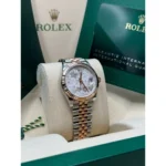 RLX Datejust m278271-0031/0032 Silver Floral Motif 31mm Dial Oyster Bracelet Watch - Image 4