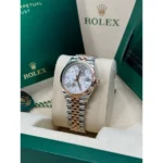 RLX Datejust m278271-0031/0032 Silver Floral Motif 31mm Dial Oyster Bracelet Watch - Image 5