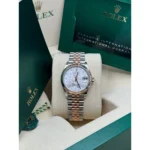 RLX Datejust m278271-0031/0032 Silver Floral Motif 31mm Dial Oyster Bracelet Watch - Image 6
