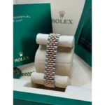 RLX Datejust m278271-0031/0032 Silver Floral Motif 31mm Dial Oyster Bracelet Watch - Image 9