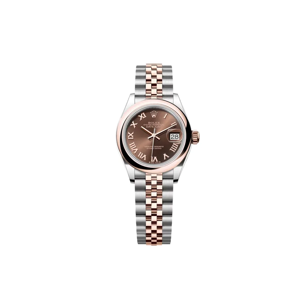 P0634-1 RLX Lady-Datejust 31mm 279161 Chocolate Roman Dial, Two Tone Stainless Steel & 18K Rose Gold Oyster Bracelet Women's Watch - Image 1