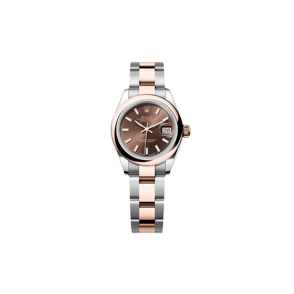 P0642-1 RLX Lady-Datejust 31mm 279161 Chocolate Stick Dial, Two Tone Stainless Steel & 18K Rose Gold Oyster Bracelet Women's Watch - Image 1