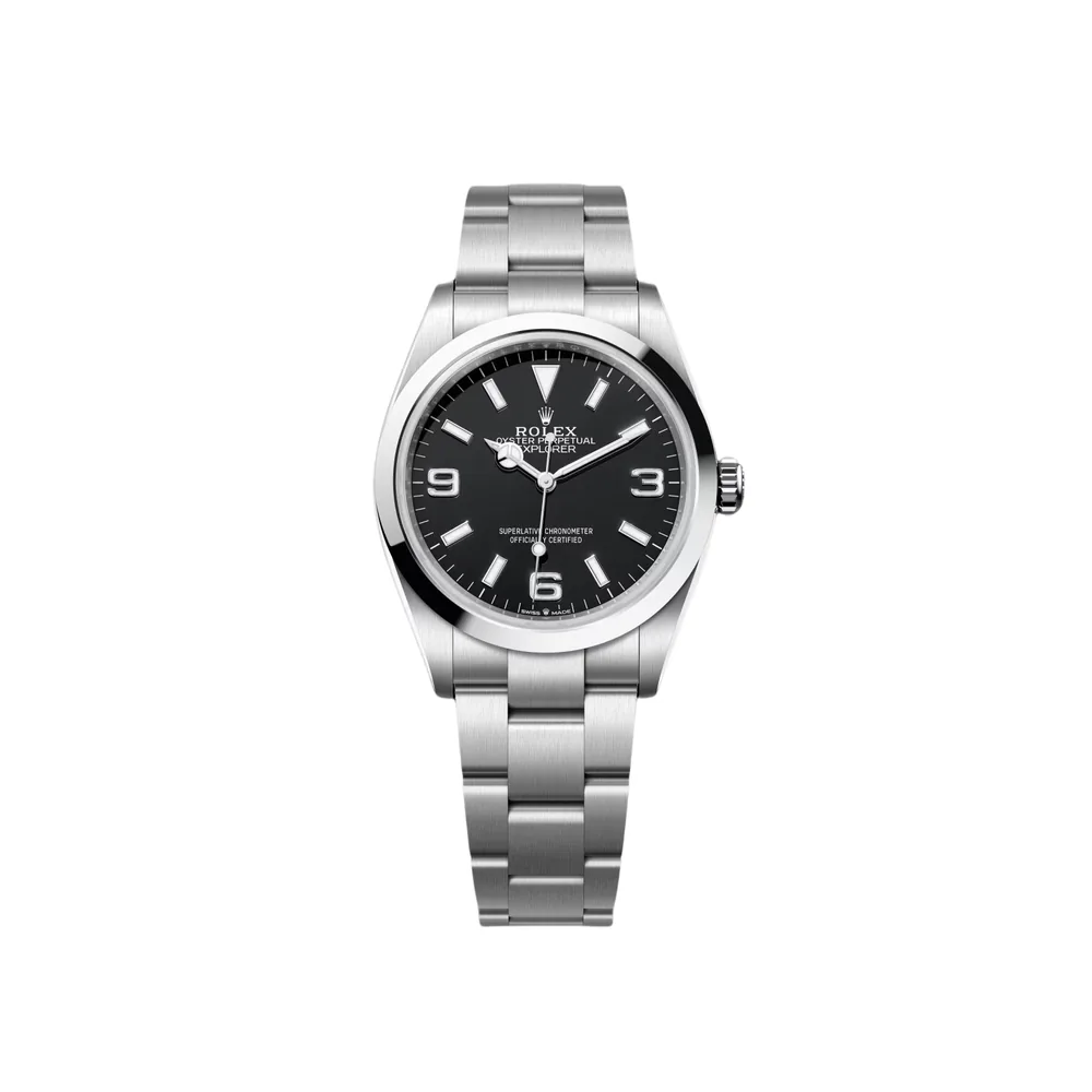 P0656-1 RLX Explorer 124270 Black 36mm Men’s Watch - Image 1