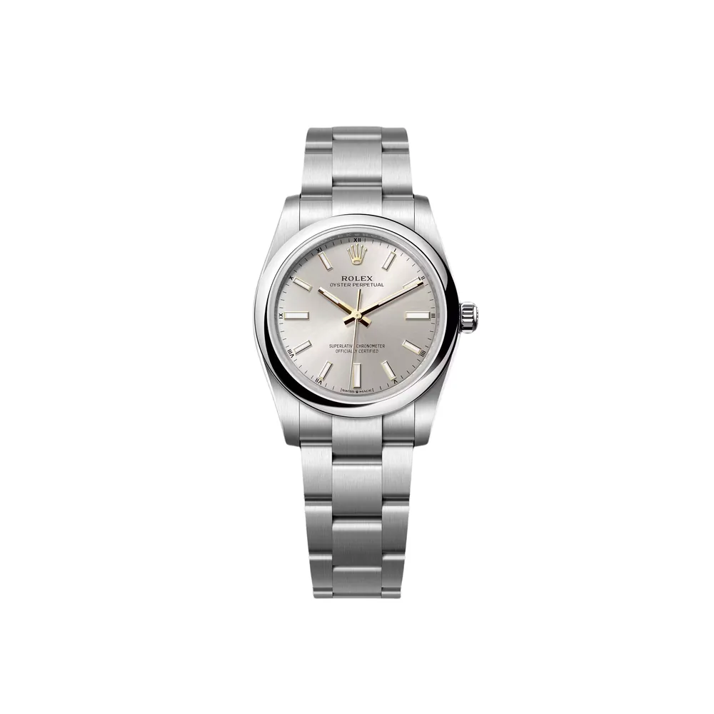 P0693-1 RLX Oyster Perpetual 34mm 124200-0001 Silver Dial Oyster Stainless Steel Bracelet - Image 1