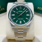 RLX Oyster Perpetual 41mm 124300-0005 Green Index Dial & Smooth Bezel Oyster Bracelet Men’s Watch - Image 3