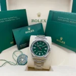 RLX Oyster Perpetual 41mm 124300-0005 Green Index Dial & Smooth Bezel Oyster Bracelet Men’s Watch - Image 8