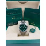 RLX Oyster Perpetual 41mm 124300-0005 Green Index Dial & Smooth Bezel Oyster Bracelet Men’s Watch - Image 9