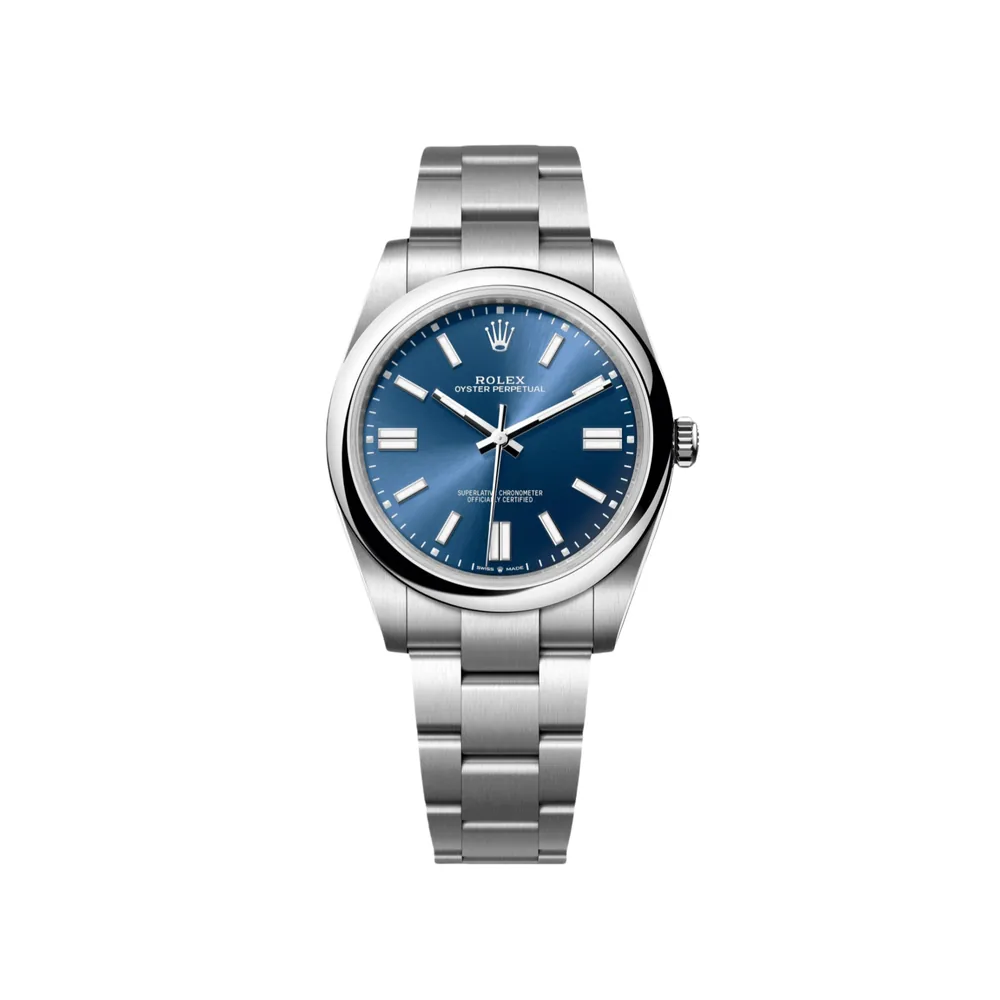 P0709-1 RLX Oyster Perpetual 41mm 124300-0003 Oyster Perpetual Stainless Steel Blue Index Dial Watch - Image 1