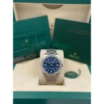 RLX Oyster Perpetual 41mm 124300-0003 Oyster Perpetual Stainless Steel Blue Index Dial Watch - Image 11