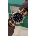 RLX Sky-Dweller 42mm 336938-0002/0005 Yellow Gold Black Dial Oyster - Image 10