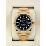 RLX Sky-Dweller 42mm 336938-0002/0005 Yellow Gold Black Dial Oyster - Image 3
