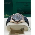 RLX Sky-Dweller 42mm Rose Gold Slate Dial Oysterflex - 336235 - Image 5