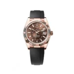 RLX Sky-Dweller 42mm Rose Gold Chocolate Dial Oysterflex - 336235