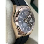 RLX Sky-Dweller 42mm Rose Gold Chocolate Dial Oysterflex - 336235 - Image 3