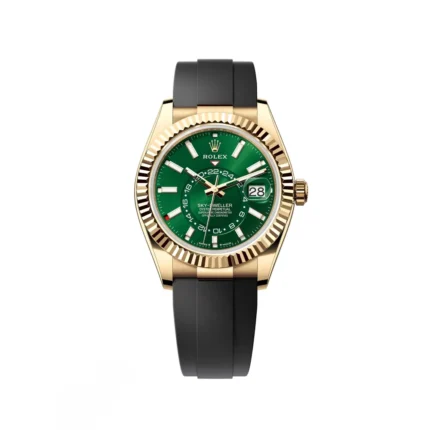RLX Sky-Dweller 42mm Yellow Gold Bright Green Dial Oysterflex - 336238 - New 2025 Release