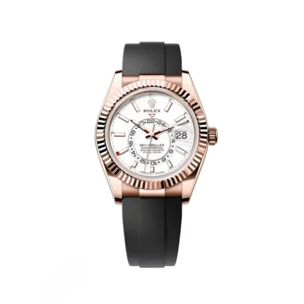 RLX Sky-Dweller 42mm Rose Gold White Dial Oysterflex - 336235