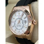 RLX Sky-Dweller 42mm Rose Gold White Dial Oysterflex - 336235 - Image 4
