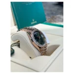 RLX "President" 40mm Everose Gold Olive Green Roman Dial Diamond Bezel - 228345RBR - Image 3